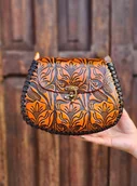 Torebki damskie - Torebka skórzana ręcznie robiona Julia Pomarańczowa - miniaturka - grafika 1