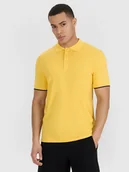 Koszulki męskie - 4F Koszulka polo regular męska - żółta L - miniaturka - grafika 1
