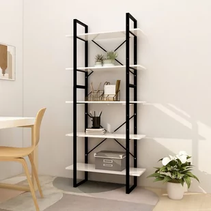 vidaXL 5-poziomowy regał na książki biały 80x30x175 cm płyta 3081988 - Regały - miniaturka - grafika 1