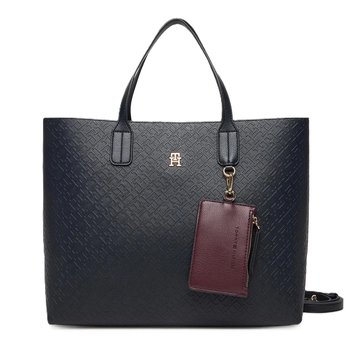 TOMMY HILFIGER TOREBKA SHOPPERKA TH ICON SATCHEL MONO GRANATOWA