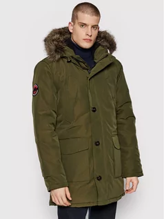 Kurtki męskie - Superdry Parka Everest M5011192A Zielony Regular Fit - grafika 1