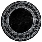 Dywany - Dywan okrągły Palace Marmur Ornament czarno-srebrny śr. 120 cm - miniaturka - grafika 1