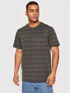 Koszulki męskie - HUF T-Shirt Cooper Stripe KN00342 Szary Regular Fit - grafika 1