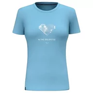 Koszulki i topy damskie - Salewa Pure Heart Dry T-shirt damski, niebieski (Air Blue), M - miniaturka - grafika 1