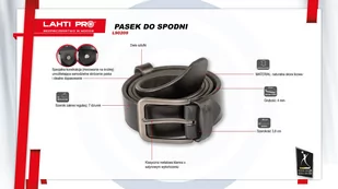 PASEK DO SPODNI SKÓRZANY CZARNY, "90CM", LAHTI - Akcesoria BHP - miniaturka - grafika 4