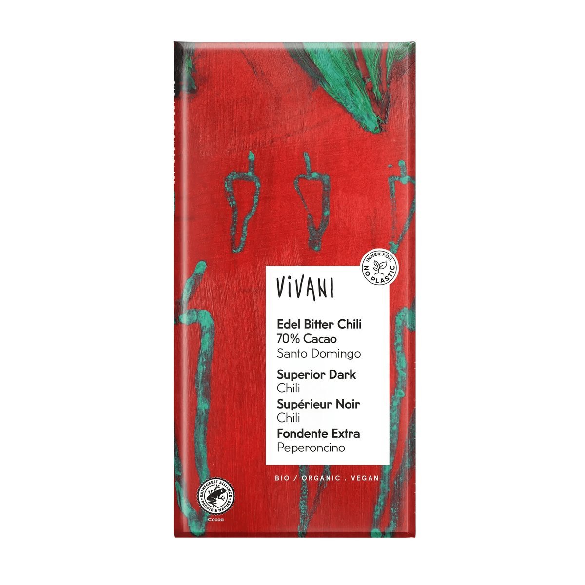 Czekolada gorzka z chili BIO 80 g - Vivani