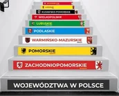 Pomoce naukowe - Naklejki na schody: Województwa w Polsce - miniaturka - grafika 1