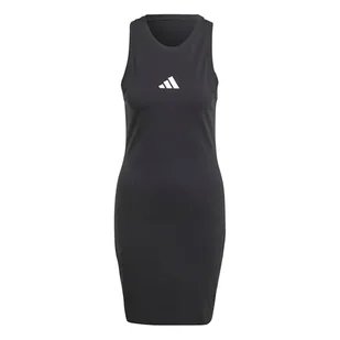 adidas Damska sukienka z logo dla dorosłych Future Icons 2XL czarna - Sukienki - miniaturka - grafika 1