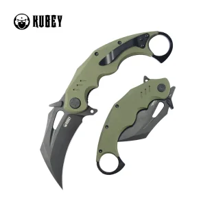 Nóż składany Kubey Wrath Green G10, Blackwashed 14C26N by MUZI Design (KU261F) - Noże - miniaturka - grafika 1