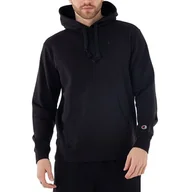 Bluzy sportowe męskie - Bluza Champion Embroidered Cosy Fit Cotton Hoodie 218491-KK001 - czarna - miniaturka - grafika 1