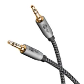 Kable - Kabel audio Jack 3,5mm x2 Goobay Plus TEXTIL 1m - miniaturka - grafika 1