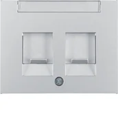 Klawisze i ramki - Hager polo K.5 Element centralny z zasuwą chroniącą przed kurzem i polem opisowym K.5 alu 11827003 11827003 - miniaturka - grafika 1