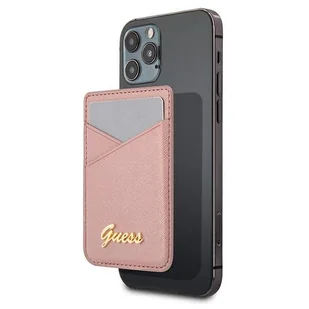 Guess Wallet Card Slot GUWMSSASLPI MagSafe Saffiano różowy/pink - Etui na dokumenty i karty - miniaturka - grafika 1