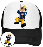 Czapki i chusty sportowe męskie - Czapka z Daszkiem Strażak Czarna z Nadrukiem Na Lato Siatka Bejsbolówka - miniaturka - grafika 1