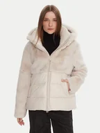 Płaszcze damskie - Blauer Futro 25WBLDC02178 Écru Regular Fit - miniaturka - grafika 1