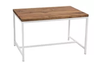 Stoły - Stół MIA HOME Wooden, biały-dąb, 74x120x80 cm - miniaturka - grafika 1