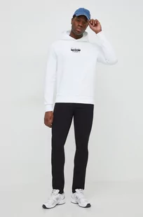 Calvin Klein bluza męska kolor biały z kapturem z nadrukiem - Bluzy męskie - miniaturka - grafika 1