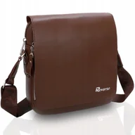 Torby męskie - Listonoszka SKÓRZANA torba męska na ramię SASZETKA - miniaturka - grafika 1