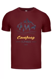 Koszulka męska T-shirt Alpinus Polaris bordowy ciemny - Koszulki sportowe męskie - miniaturka - grafika 1