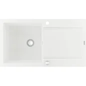 Zlewozmywaki - Mexen Leo zlewozmywak granitowy 1-komorowy z ociekaczem 900 x 500 mm, biały - 6501901010-20 - miniaturka - grafika 1