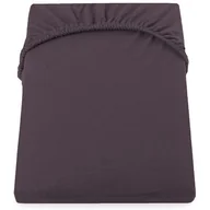 Prześcieradła - Prześcieradło jersey AMBER 140-160x200+30 cm ciemny brąz - miniaturka - grafika 1