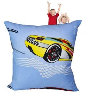 Poszewka Dziecięca 40x40 Bawełniana JAŚ Auta Cars Niebieskie - Pościel dla dzieci Poszewka Dziecięca 40x40 Bawełniana JAŚ Auta Cars Niebieskie - Pościel dla dzieci - miniaturka - grafika 1
