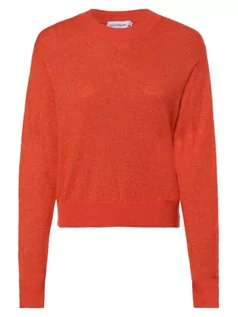 Swetry damskie - Calvin Klein - Sweter damski z dodatkiem alpaki, czerwony|pomarańczowy - grafika 1