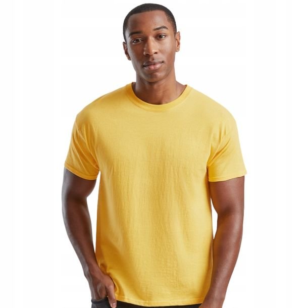 T-shirt Koszulka Męska Bawełna 100% Fruit of the Loom 610820 Żółty L