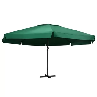 vidaXL Parasol ogrodowy na słupku aluminiowym 600 cm zielony  47371 - Parasole ogrodowe - miniaturka - grafika 1