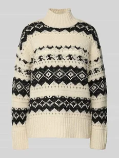 Sweter z dzianiny o kroju regular fit z półgolfem model ‘AMPLE’ - Swetry damskie - miniaturka - grafika 1