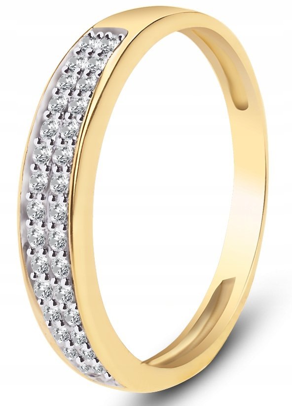 ZŁOTY PIERŚCIONEK Z CYRKONIAMI DIADEMA II 333