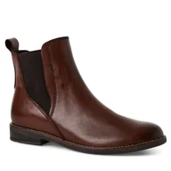 Botki damskie - Botki damskie Marco Tozzi 25366 sztyblety skórzane jasnobrązowe rude-38 - miniaturka - grafika 1