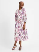 Sukienki - Ambiance Sukienka damska z zawartością lnu Kobiety Lyocell wielokolorowy nadruk, 36 - miniaturka - grafika 1