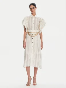 Fracomina Sukienka koszulowa FS25SD3003W403Q7 Biały Regular Fit - Sukienki - miniaturka - grafika 1