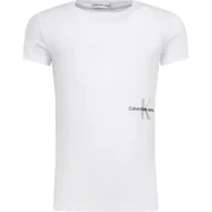 Koszulki męskie - CALVIN KLEIN JEANS T-shirt MONOGRAM OFF PLACED | Regular Fit - miniaturka - grafika 1