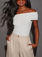 Koszulki i topy damskie - Milan Kiss Top w kolorze białym - miniaturka - grafika 1