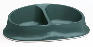 Stefanplast STEFANPLAST Miska dla psa lub kota Chic plastikowa podwójna zielona 2x250 ml - Miski dla psów - miniaturka - grafika 1