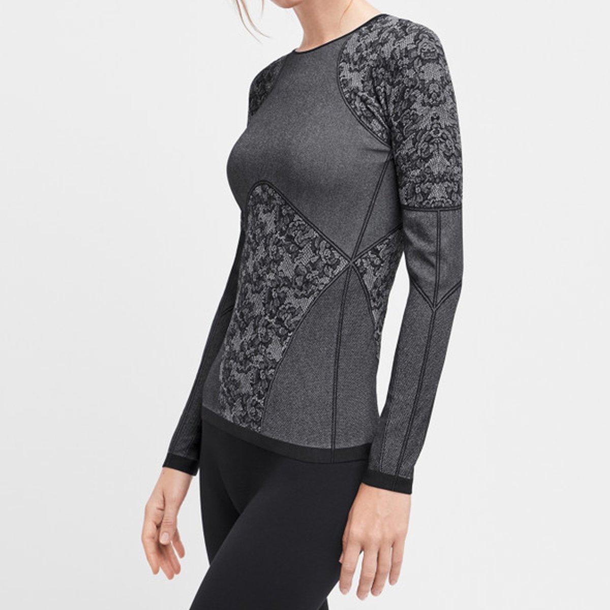 Bluzka Damska Wolford Long Sleeve Cameron Pullover Czarny/Biały S Czarny