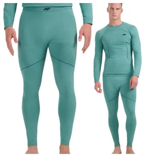 Bielizna termoaktywna bezszwowa (dół) męska 4F 4FWAW25USEAM234-46S Zielony L/XL - Pozostała odzież narciarska - miniaturka - grafika 1