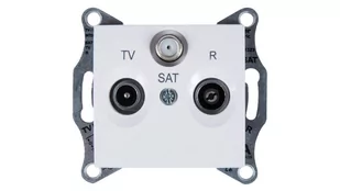 Schneider Electric Schneider Sedna biały gniazdo R-RTV-SAT przelotowe) SDN3501421 - Gniazdka elektryczne - miniaturka - grafika 1