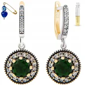 Kolczyki - Delikatne Kolczyki Srebrne Ze Szmaragdem Wierności - miniaturka - grafika 1