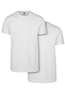 Koszulki męskie - Urban Classics Męski T-shirt Basic Tee 2-pak, biały/biały, L - miniaturka - grafika 1