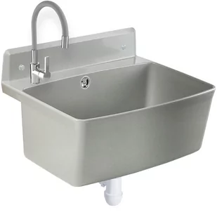 Zlew gospodarzy z baterią elastyczną Gospo XXL, szary - Zlewy i komory gospodarcze - miniaturka - grafika 1