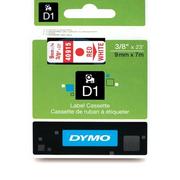 Etykiety do drukarek - Dymo Standardowa taśma D1 - 9mm x 7m - czerwony/biała - 40915 - miniaturka - grafika 1