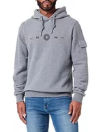 Bluzy męskie - MOZZAAR Męska bluza z kapturem 14630246, szary melanż, XXL, szary melanż, XXL - miniaturka - grafika 1
