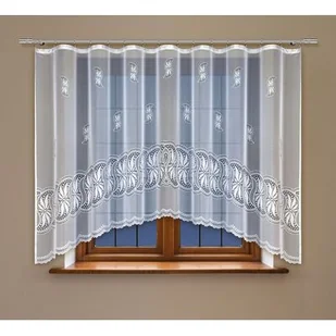 Firanka żakardowa odpasowana z wszytą taśmą marszczącą 160 x 300 cm - Firany - miniaturka - grafika 1