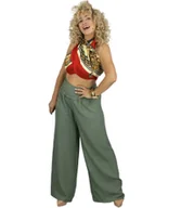 Spodnie damskie - Luźne damskie spodnie palazzo szeroka nogawka wysoki stan LENA - miniaturka - grafika 1