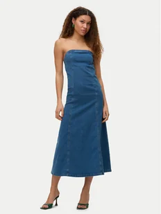 Vero Moda Sukienka jeansowa Ailey 10328202 Niebieski Regular Fit - Sukienki - miniaturka - grafika 1