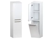 Szafki łazienkowe - Słupek Łazienkowy ATH 35 cm DK Lewy - Biały Mat - Uchwyty Stal Szczotkowana - miniaturka - grafika 1