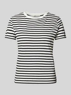 T-shirt o pudełkowym kroju ze wzorem w paski - Koszulki i topy damskie - miniaturka - grafika 1